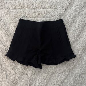 1. State Black High Waist Ruffle Shorts